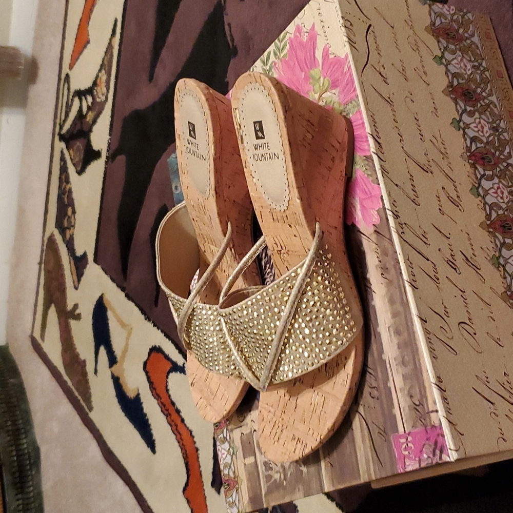 COPY - White Mountain Gold Wedge Sandals